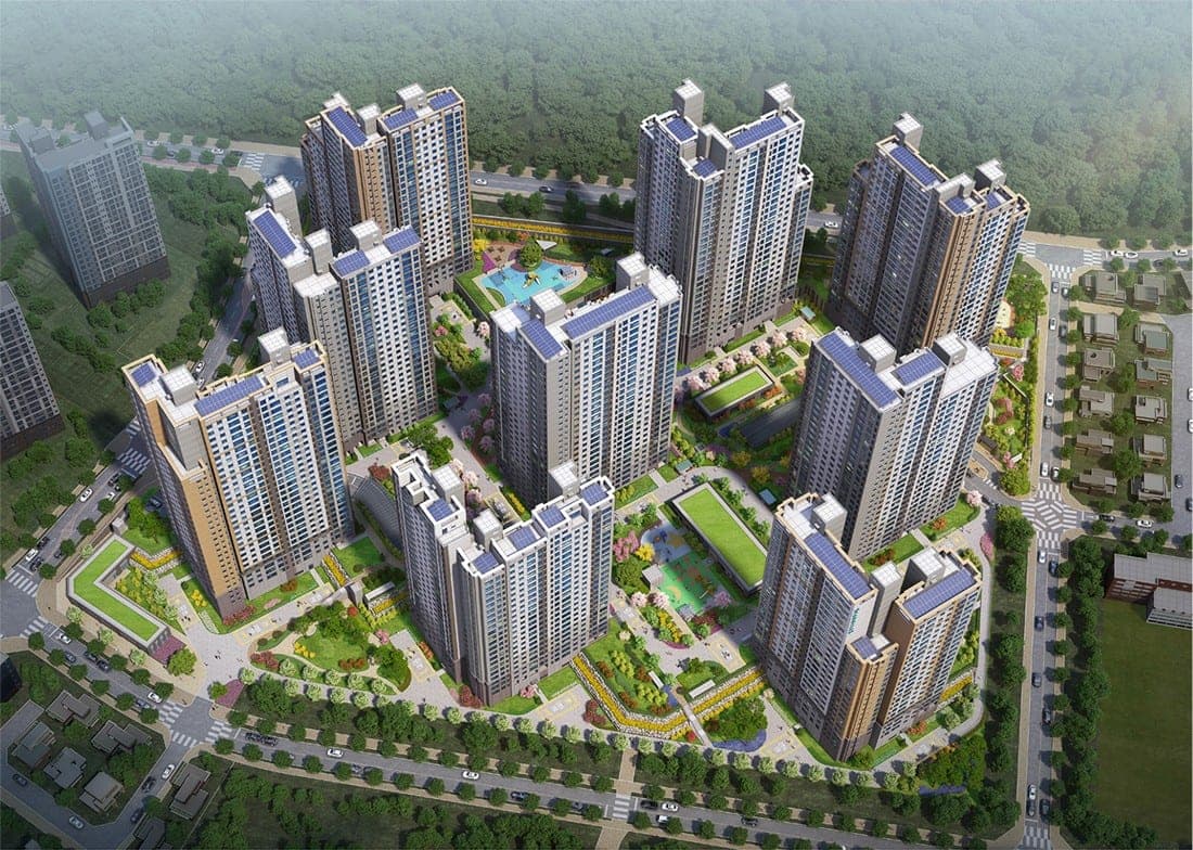 용인양지 서희스타힐스 하이뷰 단지 조감 CG — 1,265세대 브랜드 대단지