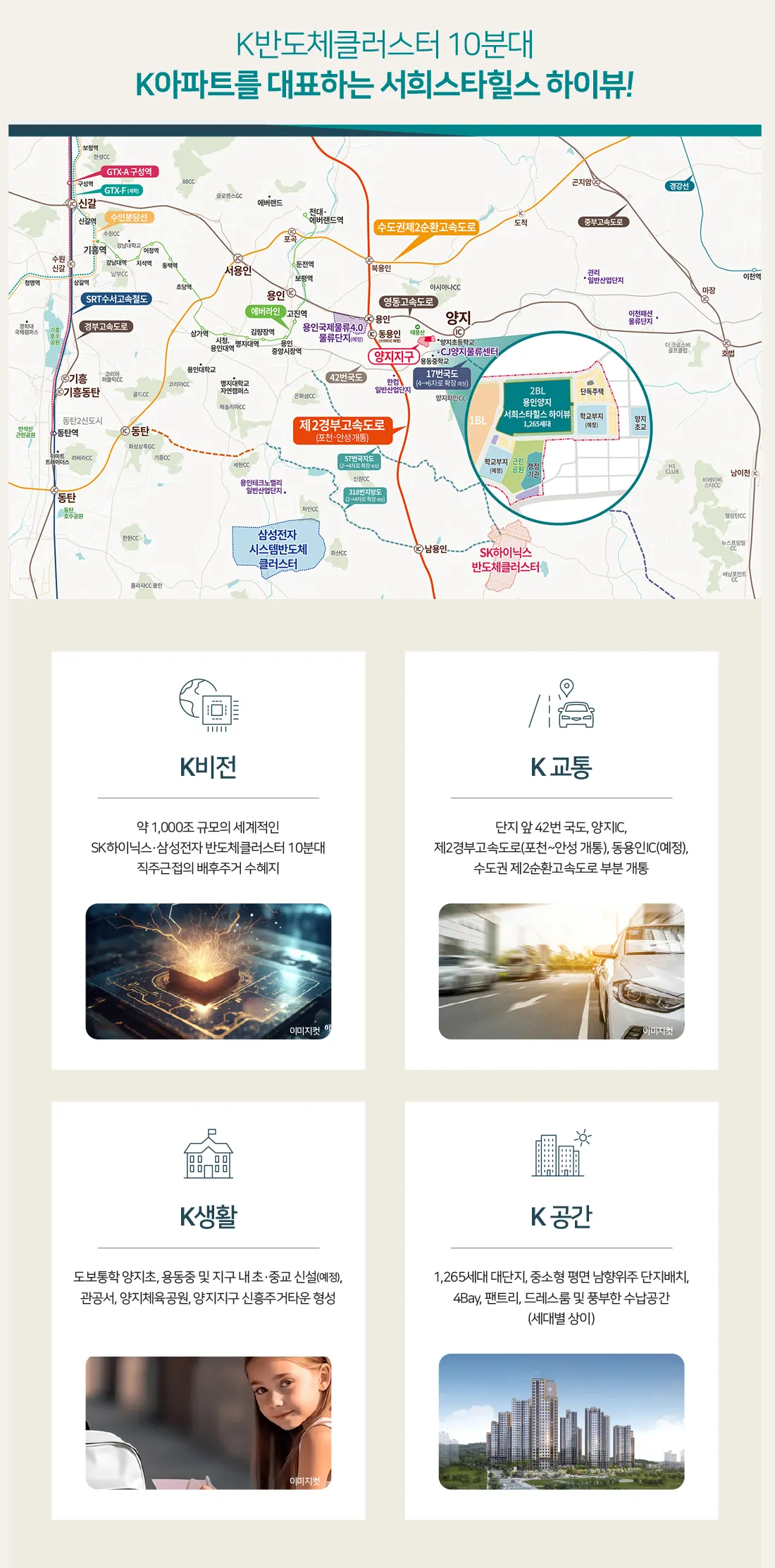 용인 양지 서희스타힐스 하이뷰 입지 안내도